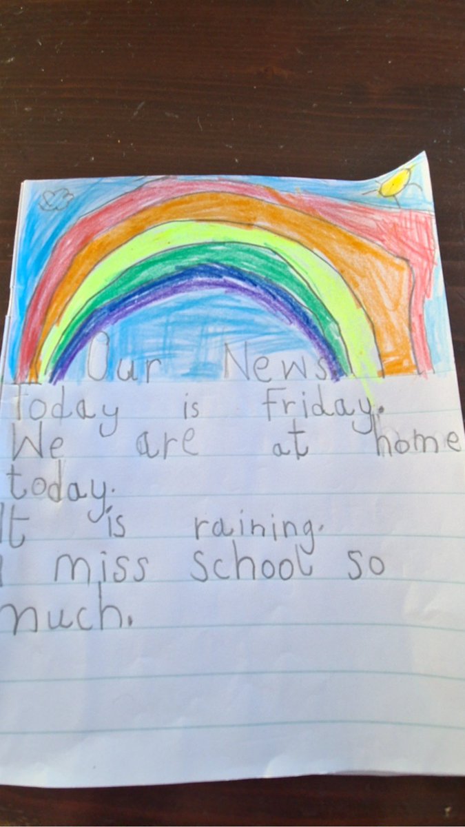 One of our senior infant girls in Scartaglen N.S. has perfectly summed up how we all feel at the moment 😔 #edchatie #edshareie #edutwitter