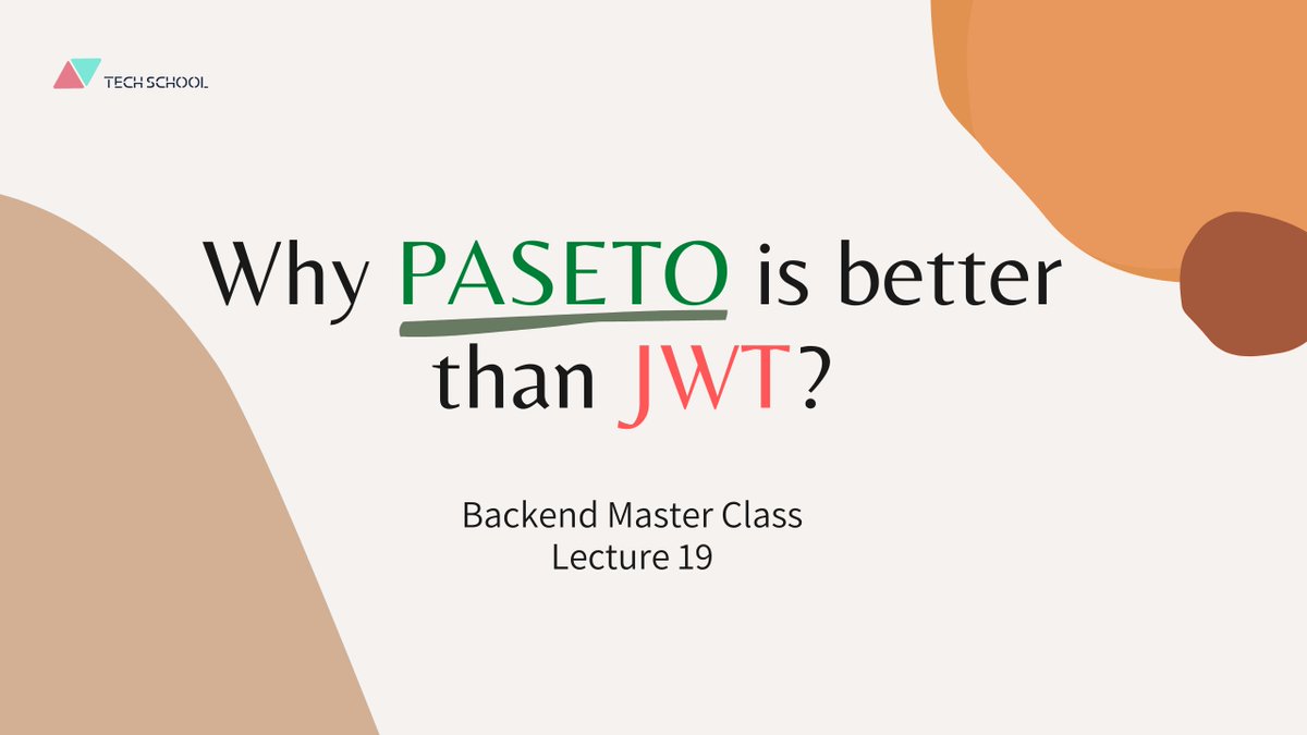 techschoolguru's tweet photo. In this video 👉 https://t.co/Cv0FIezY96, we will learn about token-based authentication, the security issues of #JWT, and how #PASETO was designed to solve all of those problems.
Full series playlist: https://t.co/OatIzDFAe0
Github repository: https://t.co/9q7TGmk3u2 https://t.co/kl39ia8gcp