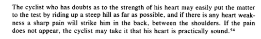 (As an aside, the same activity was apparently used a stress test in the 19th century – take that, dobutamine!)