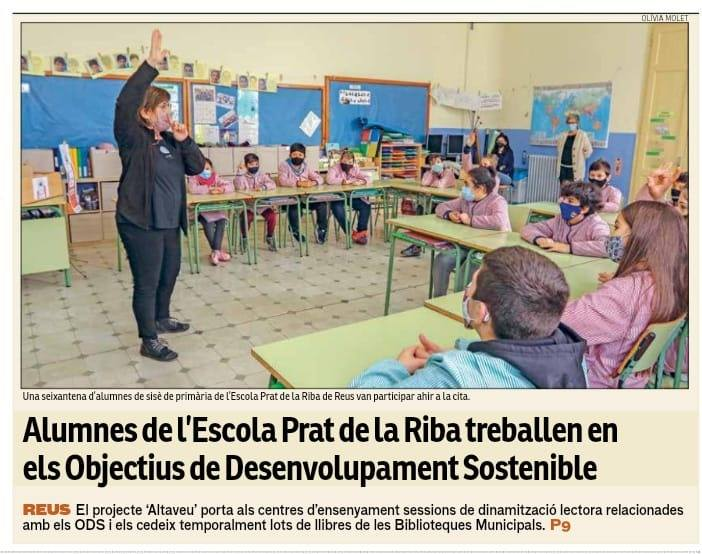 CodolEducacio's tweet photo. El @Diari_Mes es fa ressò del projecte #Altaveu de les #BibliotequesMunicipals @ReusCultura que ha dut l'activitat de @CodolEducacio a les escoles de la ciutat. @bibliotequestgn @EscPratdelariba https://t.co/UguKL8aS4M