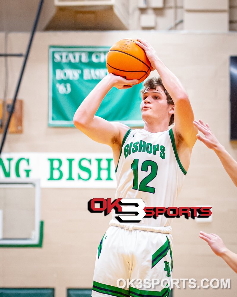 Bishop England’s Ty Schaafsma scored 12 points against Oceanside Collegiate Academy. Battling Bishops won 51-48. #ok3sports #basketball @tyschaafsma
