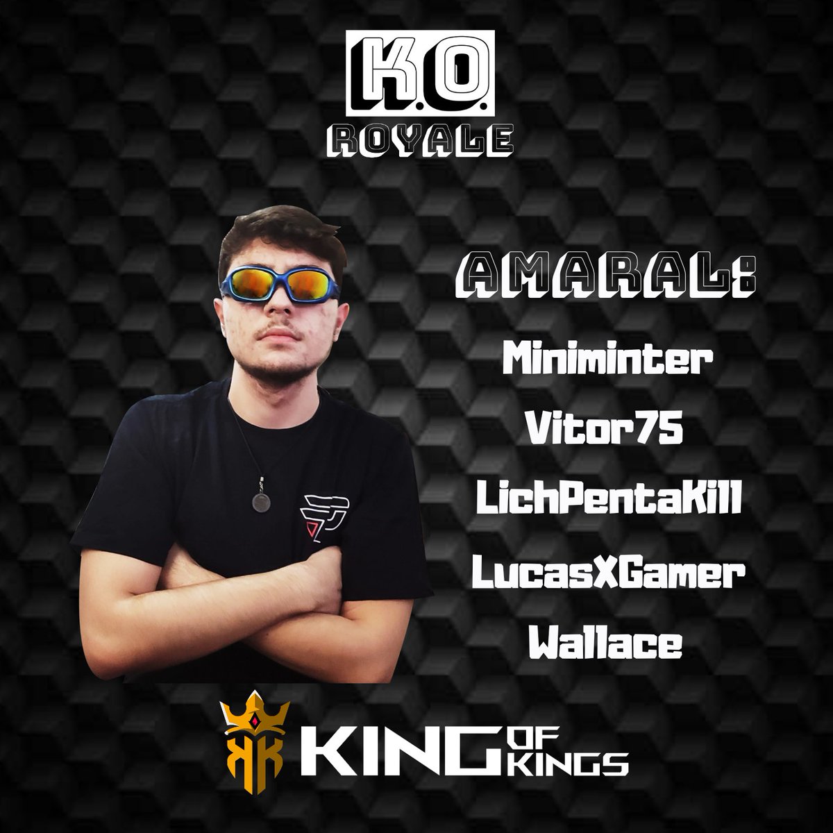 #KORoyale | Teams

#TeamMarsiglia

👤 @bobtherockcr
👤 <a href="/MohamedLightCr1/">Mohamed Light</a>
👤 <a href="/predator_is_god/">predator</a> 
👤 <a href="/Viiper__1/">Ʋιιρєя</a>
👤 <a href="/xPedro15/">xPedro15</a>

#TeamAmaral

👤 <a href="/Mini__CR/">Mini™️</a>
👤 @lucasxgamercr_ 
👤 <a href="/WallaceCR_/">TRB Wallace</a> 
👤 <a href="/Vitor75u/">Vitor75 🇵🇹</a>
👤 <a href="/JMeloMoreno/">lichpentakill</a>

Which team will win today the KO Royale event?

#KnockOutMasters