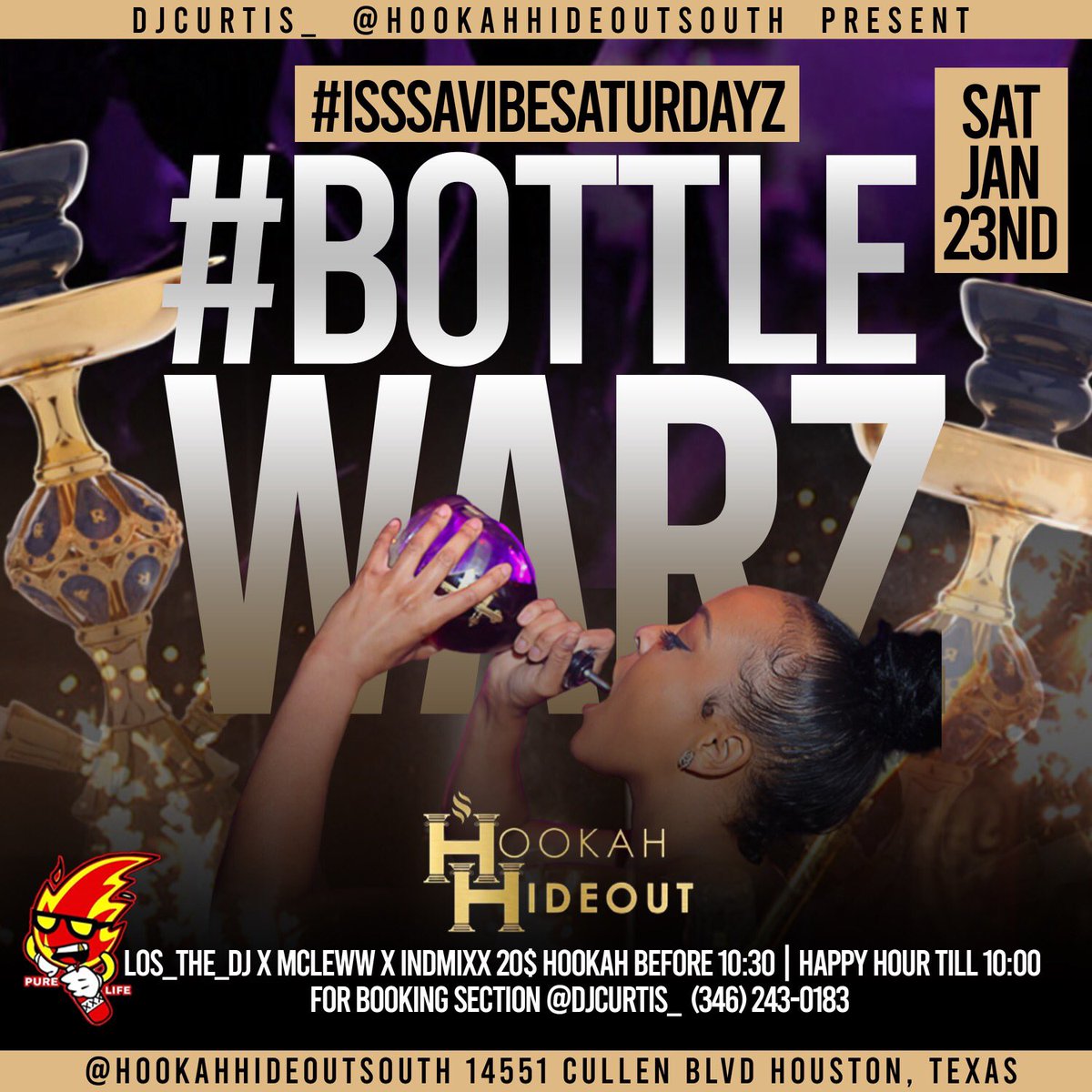 DjCurtis___'s tweet photo. @alexuslov66 ๐จTONIGHT ๐จ #ISSAVIBESATURDAYZ @ @hookahhideoutsouth |14551 cullen blvd Houston, Texas LADIES FREE ENTRY TIL 1๏ธโฃ1:0๏ธโฃ0๏ธโฃ PM โผ๏ธ #PURELIFEPROMO โ
https://t.co/3aAz1vZZsn
