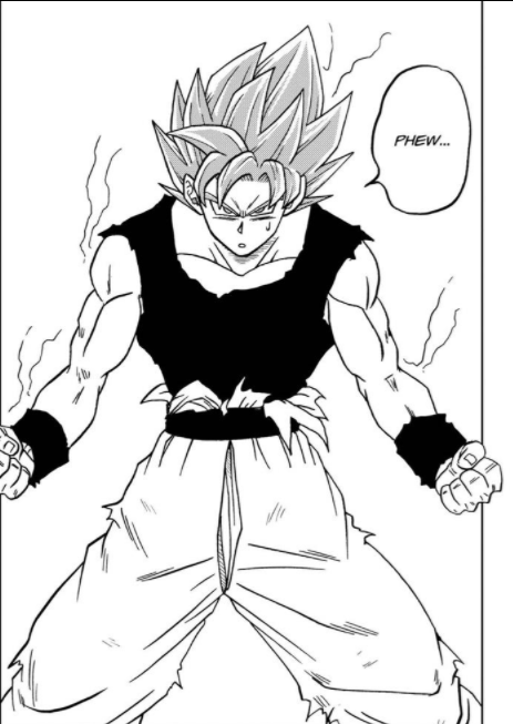 Completed Blue: By compressing his aura into his body, Goku is able to prevent his ki from leaking out, reducing his stamina and power drain to null. At first, he struggles to use this properly against Merged Zamasu, and risks blowing up his body from the pressure. —