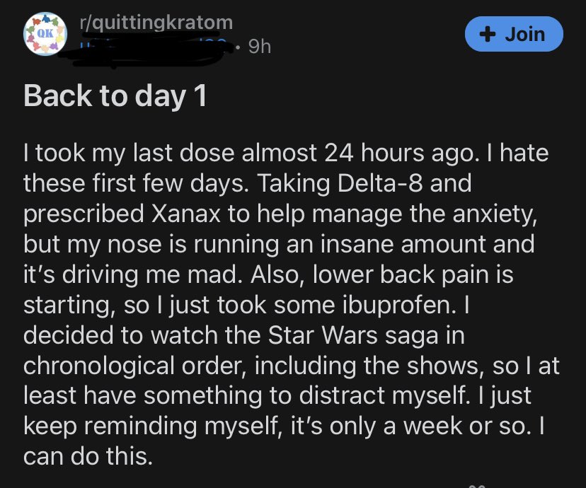 freeangst's tweet photo. Bruh.. Why tf would you quit kratom if you're on xanax!! People use kratom to get off opiods lmfao wtf are people priorities like come on man people wanna be slaves https://t.co/hTbDSAHkFt