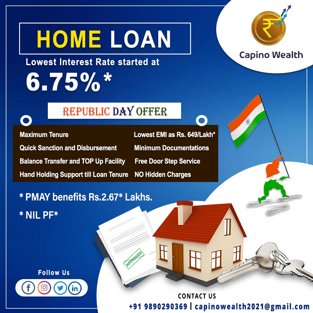 #BreakingNews #homeloans interest started at 6.75% PA.

Transfer your existing loan at lowest rate at 6.75%*

#loans #BalanceTransfer #HomeLoan