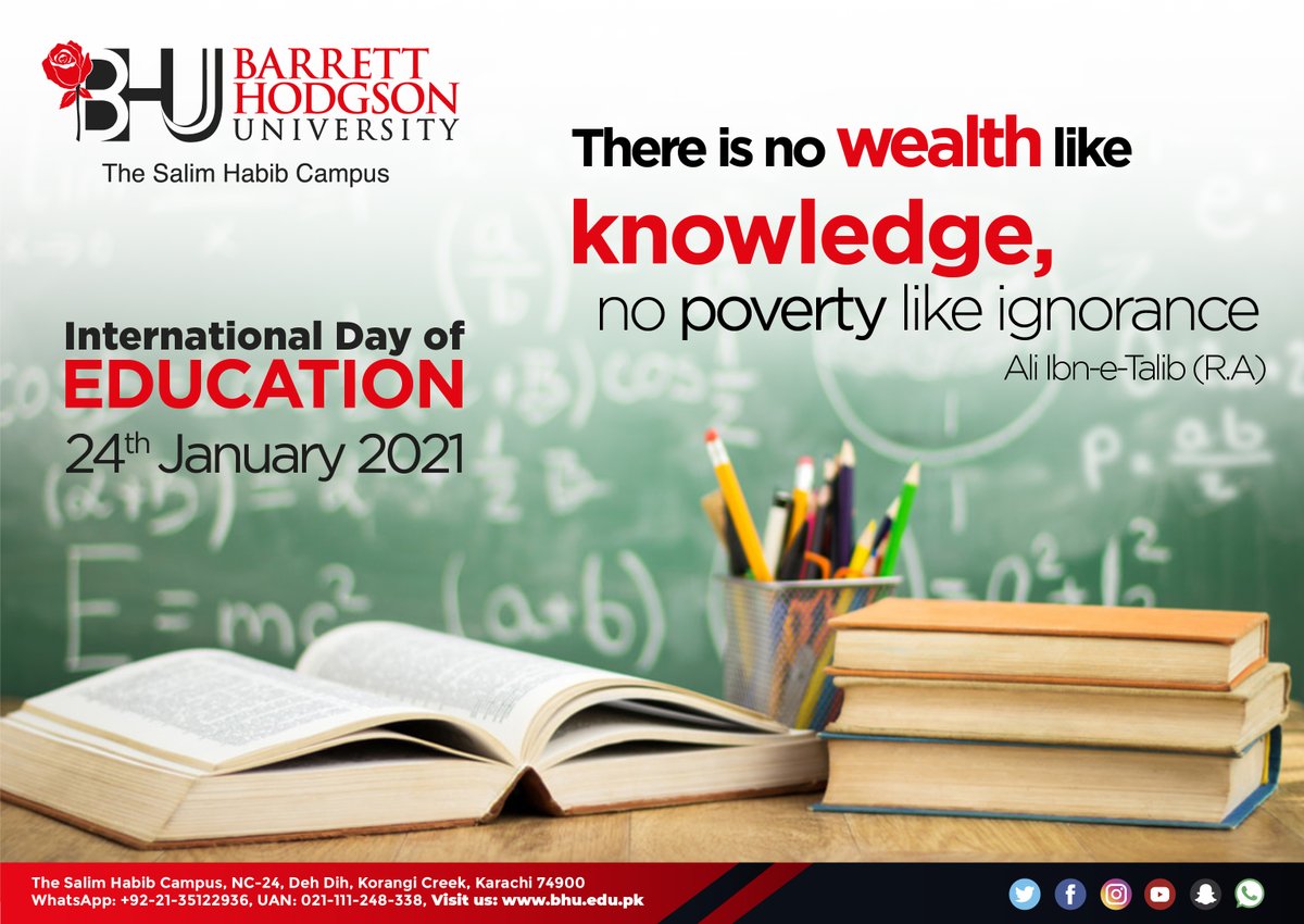 SHUPakistan's tweet photo. 𝗪𝗲 𝗦𝗮𝗹𝘂𝘁𝗲 𝗔𝗹𝗹 𝗧𝗵𝗼𝘀𝗲 𝗪𝗵𝗼 𝗔𝗿𝗲 𝗪𝗼𝗿𝗸𝗶𝗻𝗴 𝗡𝗼𝗻-𝗦𝘁𝗼𝗽 𝗧𝗼 𝗘𝗱𝘂𝗰𝗮𝘁𝗲 𝗙𝘂𝘁𝘂𝗿𝗲 𝗟𝗲𝗮𝗱𝗲𝗿𝘀
On #InternationalDayofEducation #BHU's paying #Tribute to all the #Educators working to impart #QualityEducation.
#24thJanuary #LearningMustNotStop https://t.co/m8er2Q7cN8