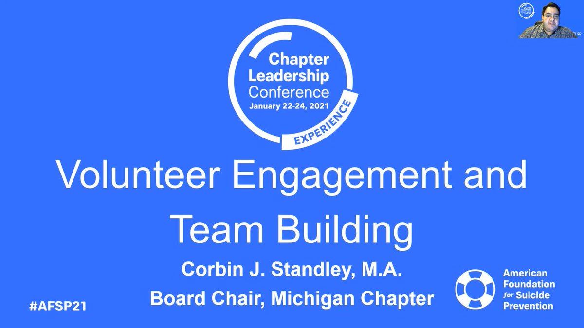 CorbinStandley's tweet photo. Thanks, Mike! I'm grateful for the opportunity to present and loved learning from Mary and Kate as well. CLC has been so great this weekend! #AFSP21 https://t.co/7DQM2OEhu0