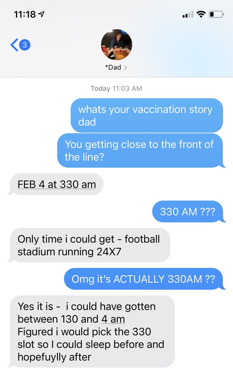in today’s dystopian news, my 70 year old father going to the arizona cardinals stadium at 3:30 in the morning next week to get a vaccine.