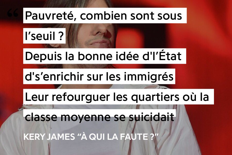 Orelsan lui répondant que si les banlieusards d’origine étrangère sont bloqués socialement, l’état est le principal responsable en particulier après les avoir « parqués dans les cités ».