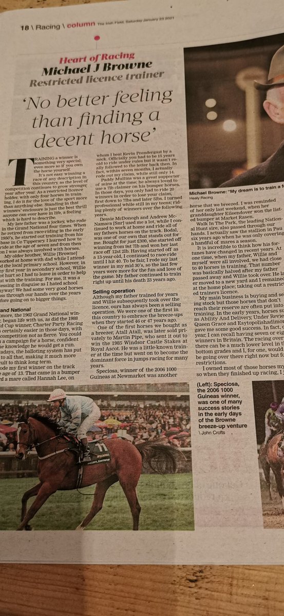 Dave Keena Racing on X: Great feature in the @TheIrishField today