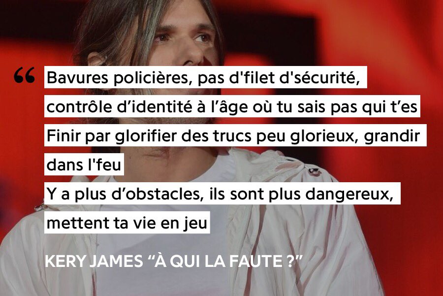 Arrive le chapitre des violences en banlieue (règlement de compte, etc..) dont Kery ne juge pas l’état responsable alors qu’Orel parle lui des violences et bavures policières qui se produisent trop souvent ds les quartiers sensibles et du désintérêt de la classe politique.