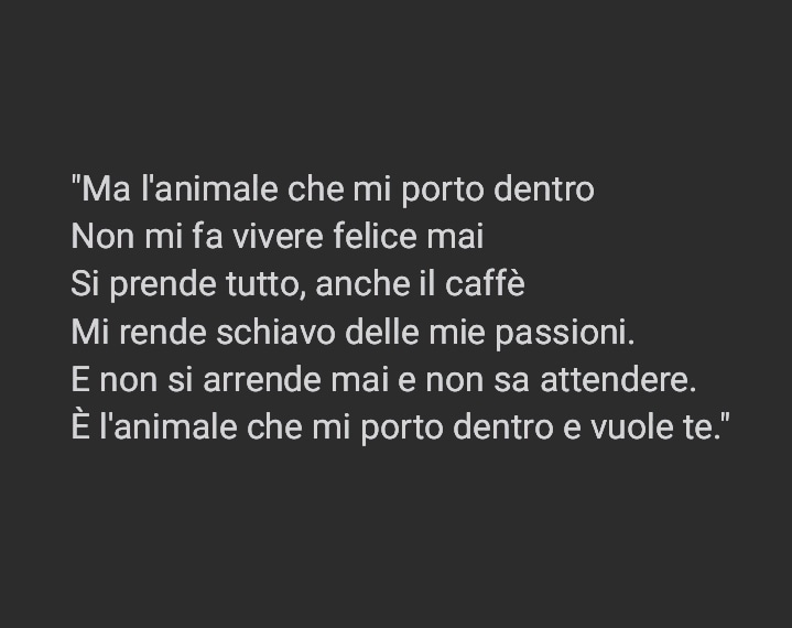 Oggi in #loop 

Non se sia #amore o un segno di #demenza 

#Battiato #musica #animale