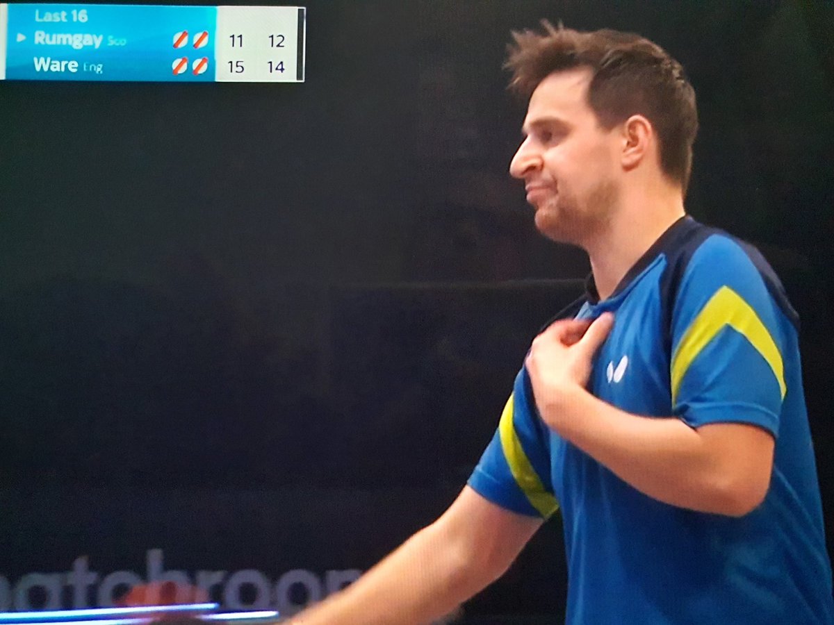 WeyTableTen's tweet photo. Our own @mware25 currently playing in the last 16 of the World Championship of Ping-Pong and leading Gavin Rumgay 2-0. Tune in to Sky Sports Mix. https://t.co/WTYCkHOqGJ