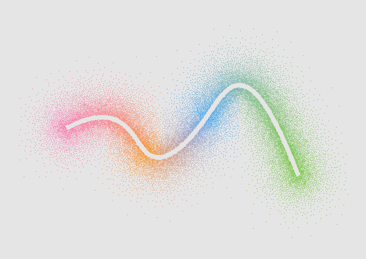 thomasp85's tweet photo. #genuary2021 — Getting maximum mileage out of my blue noise sampling (don't blame me, I'm several days behind)

Draw a line — wrong answers only https://t.co/jVVNvzz5bT