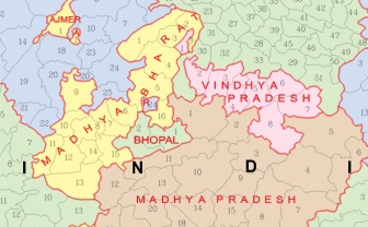 indscribe's tweet photo. A part of Central India, from an old map in early 1950s. This was before the reorganisation of states that took place in 1956 and new states were created.
#MadhyaPradesh #Bhopal #Vindhya #CP #Berar https://t.co/xh9HaBL6om