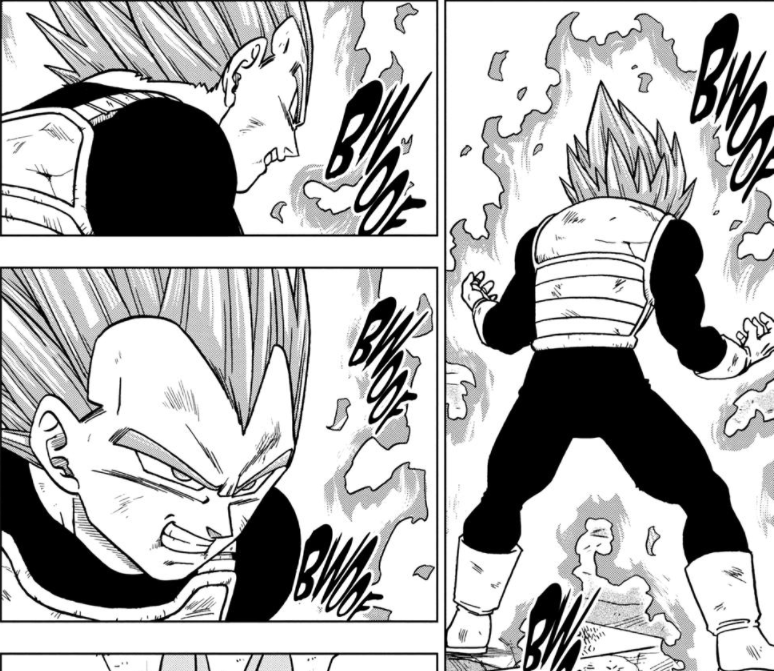 Blue Evolution: This form is identical to its anime counterpart in its purpose, but the opposite in everything else. Vegeta unlocks it during a furious outburst, pushing Completed Blue to a new level. He’s able to get some hits on Jiren, but nothing significant.