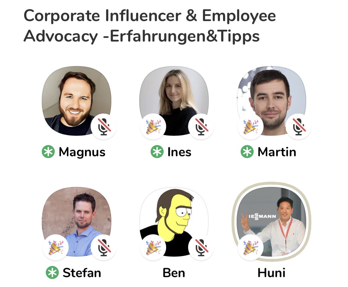 manuelwe's tweet photo. Danke für eure #Insights und #Cases zu Corporate Influencern @mgns @Bassmueller Ines Spicker @StefanSiemon @ben_x_gust @huni_park #clubhouse – und nicht zuletzt das Stichwort #Messbarkeit https://t.co/TT5PgHYlsl