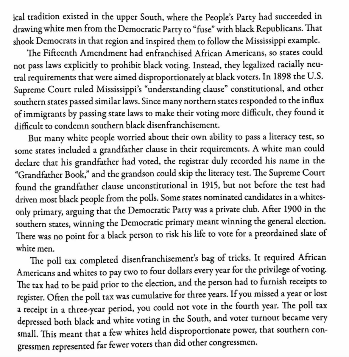 Well, let's try These United States, a recent textbook by progressive historians  @GilmoreGlenda and  @TomSugrue. I'm sure *they* hid Democrats' role as the party of white supremacy in the South, because --Nope.
