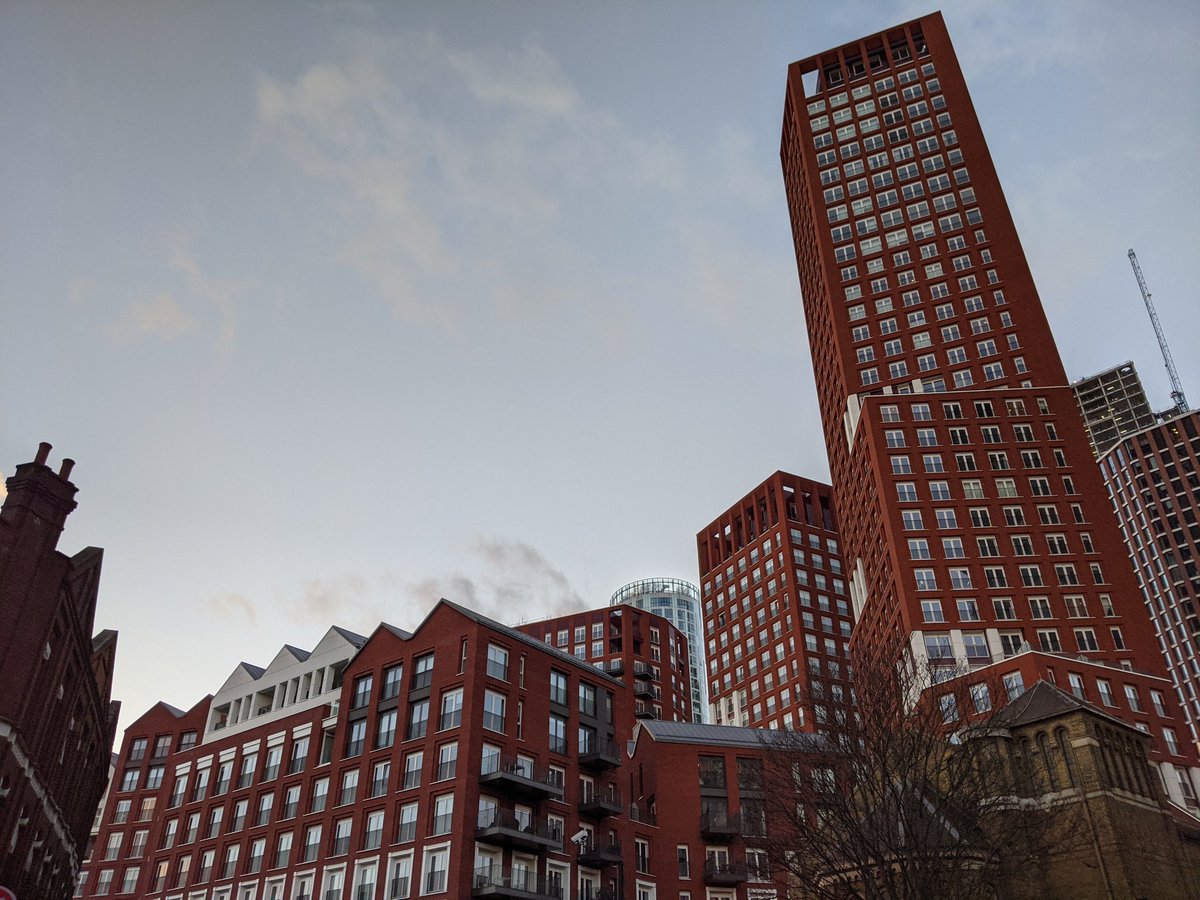 Keybridge by Allies and Morrison appears very contextual with all its different shades of red bricks, but it actually replaced a huge concrete and stainless steel Brutalist telephone exchange....