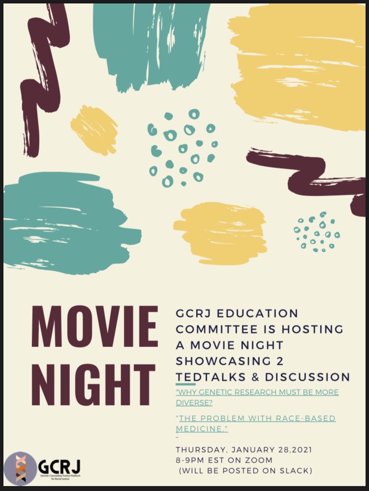 The #EducationCommittee will be hosting an 1hr-long session to share in engaging with 2 TedTalks highlighted below on Thurs, Jan. 28th 8pm EST. Come join to watch &amp; reflect on discussion questions with fellow GCRJ members. The zoom link will be posted on Slack.  #GCRJ #GCchat 🧬