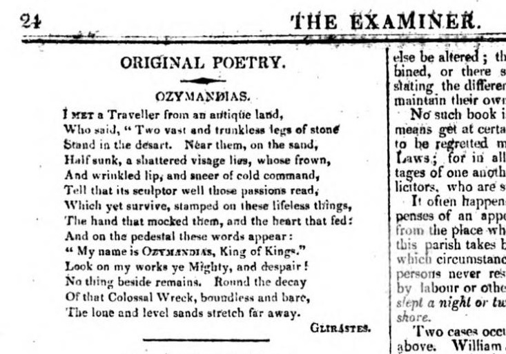 Or perhaps more enticing, if you look at that history of the sonnet and think digital poetry will inevitably hold a prominent place in the vast poetic tradition, but it does not yet have an "Ozymandias," why wait?As a reader or a writer, you can learn how that will work today.