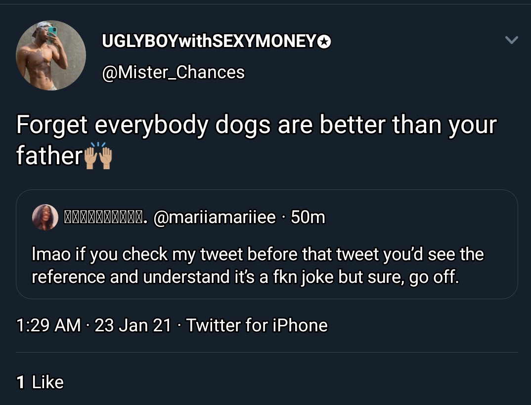 11. E shock you????!!!!Marriaamarie hours later said the tweet was just for fun and clout.Mister Chances quoted her and had us in the first half!!!Omoooooo