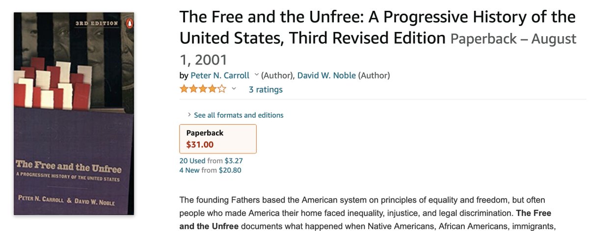 All right, I bet I can find an example for D'Souza if I look for a textbook that *explicitly* identify themselves as "progressive histories" because they'll surely be in on this very real scam and ...Damn, really?