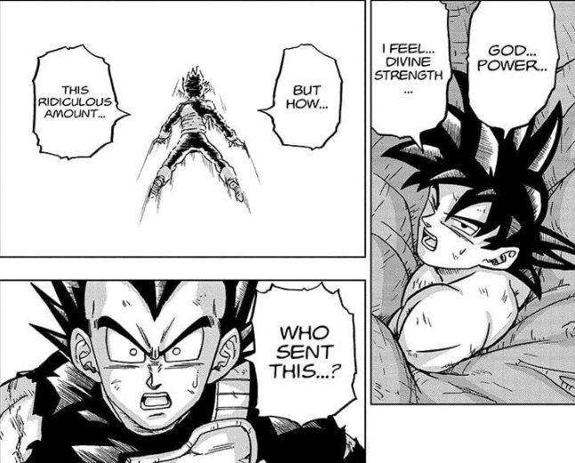 — When Goku is low on power, he loses the ability to control this form, and needs to heal or be recharged with extra god power.