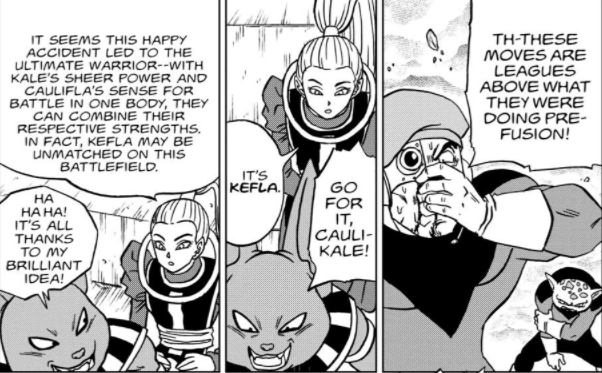 Kale's power stabilizes when Caulifla fuses with her into Kefla. This form is either known as Mastered Berserk Kefla, or just SSJ Kefla. Since Kale is far beyond Caulifla, Kefla is equal in power to Kale, like other power-gap fusions, but being sane lets her fight effectively.