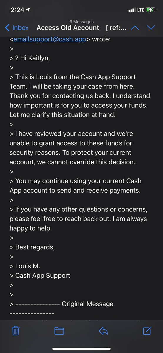 kait_marchand's tweet photo. @CashApp I’m just here to talk about your terrible customer service. You email me saying you can take care of my issue and tell me to reply yes if I’m good with it, I reply yes, then you reply going back on what you said and refusing to fix the problem. #stealing https://t.co/WJDWMwOanv