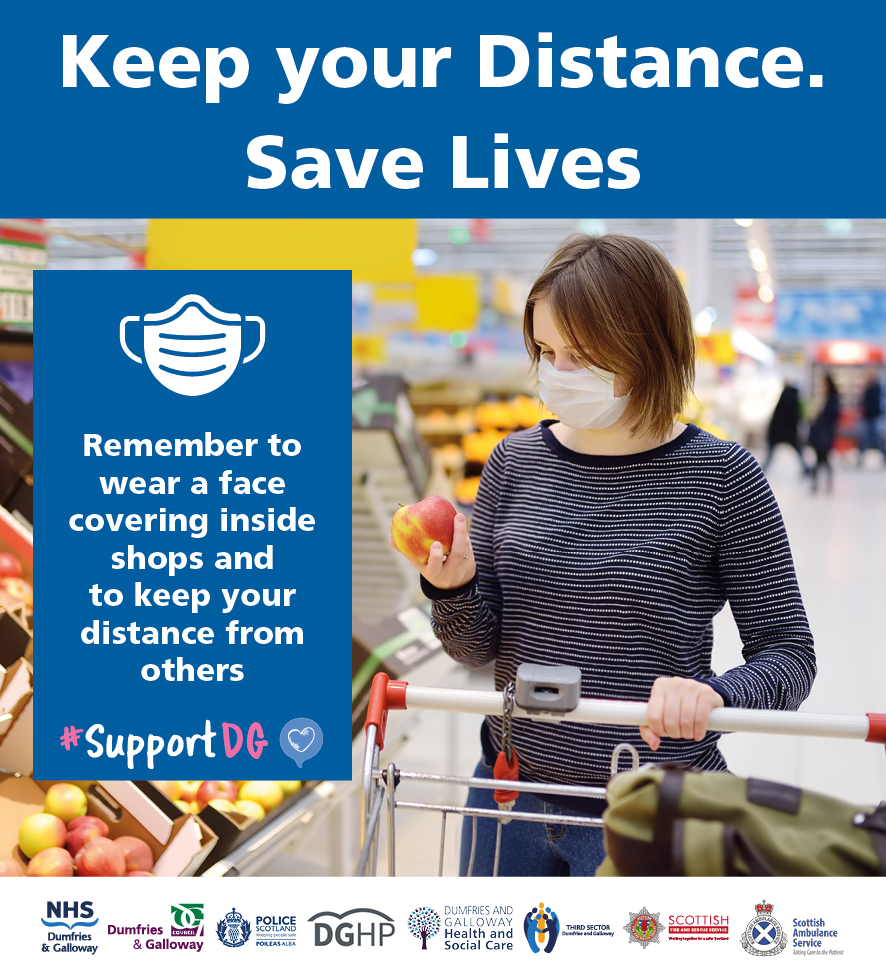 Please wear a face covering (unless you are exempt) when you are shopping. Play your part and help keep each other safe #SupportDG