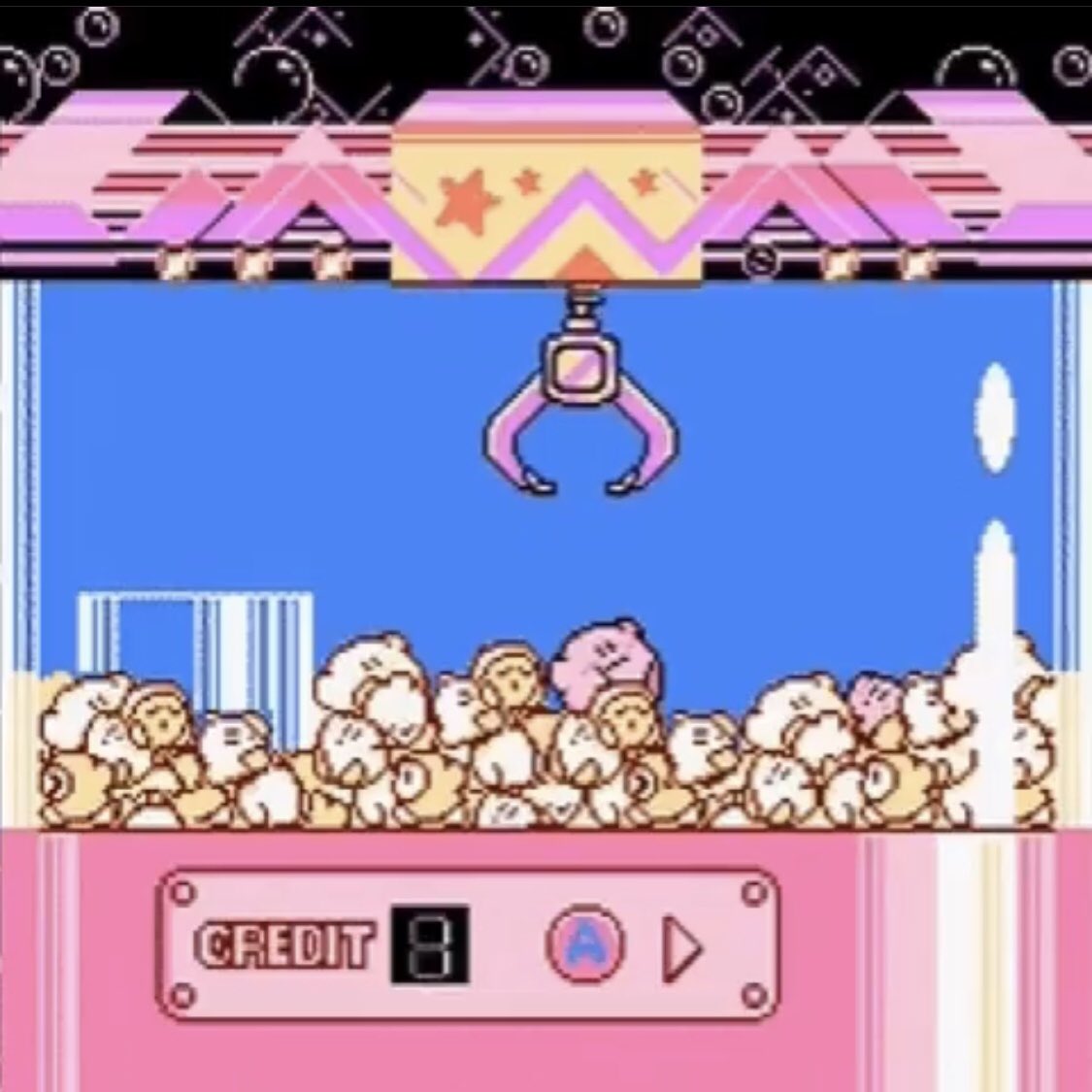 nintiques's tweet photo. Kirby UFO mini game is reflective of the massive popularity of crane games in Japan arcade centers at that time. https://t.co/cHB9JvYPHG