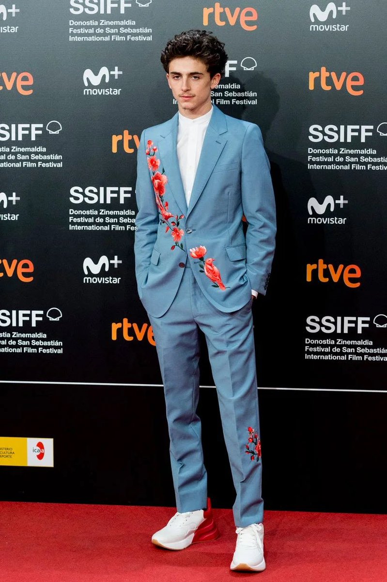 7 September 2018The actor started the promotional trail for Beautiful Boy wearing an embellished Haider Ackermann suit.24 September 2018He wore  @McQueen at the Beautiful Boy premiere in San Sebastian.