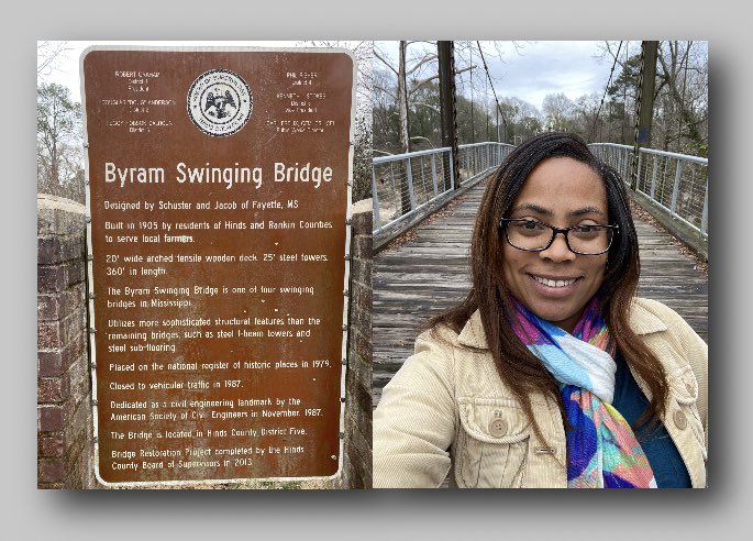 AllenRoshunda's tweet photo. Do you know the history of the Byram Swinging Bridge? #AldermanAtLargeCandidate #ByramMississippi #VoteRoshundaHarrisAllen #WorkingTogetherToBuildABetterByram #VoteYourVoice #ByramVotesMatter
Built in 1905, Byram Swinging Bridge was the only access across the Pearl River. ~COB https://t.co/7BAnn1biks