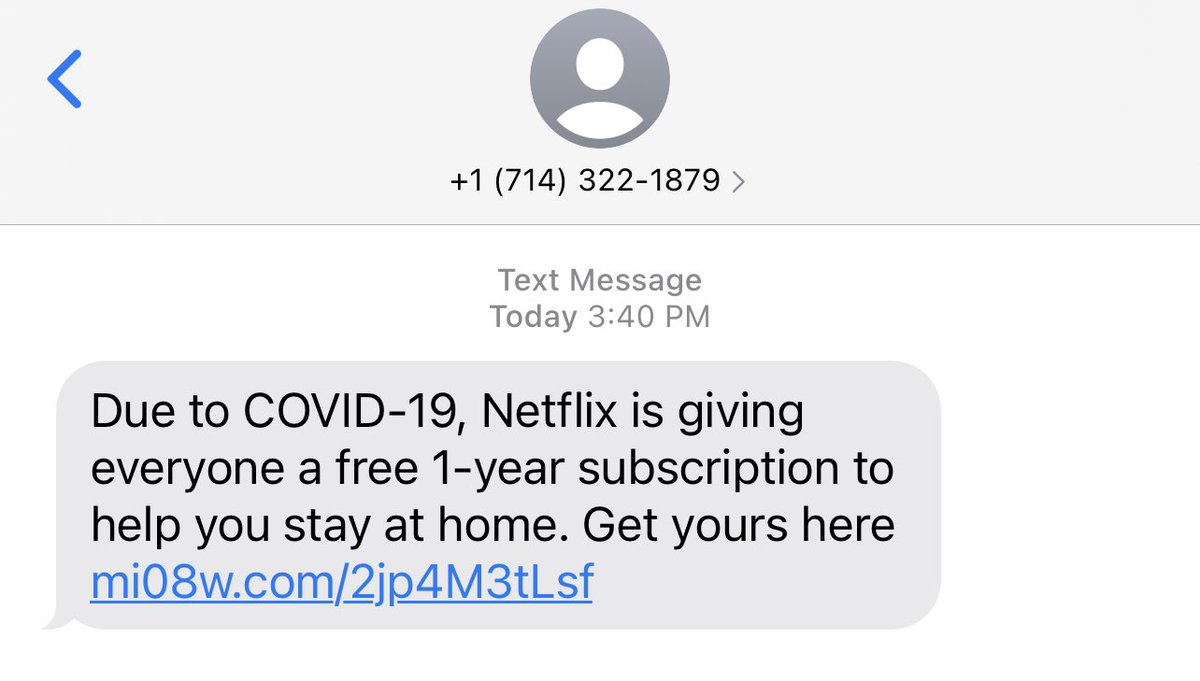JimRickyJourney's tweet photo. When will this stop?  Don’t fall for this #scam!  #free #netflix #text 🙄 https://t.co/FVjv2xRbaM