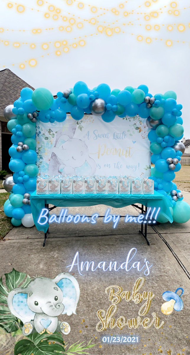 Today’s Baby shower! Contact me for your next event! #balloonartist #balloondecor #babyshowerballoons #itsaboy