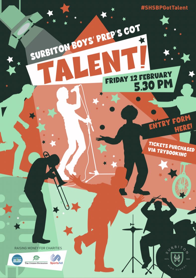 🎬🎟

Surbiton Boys’ Prep Has Got Talent!

⚽️🤸🤹‍♂️🎹🎻🥋🎤🏀🕺🪀🎷🏑

We are so excited to be hosting an online talent show to raise money for our nominated charities.

We are so looking forward to seeing the videos submitted by our very talented, entertaining and creative boys 🤩