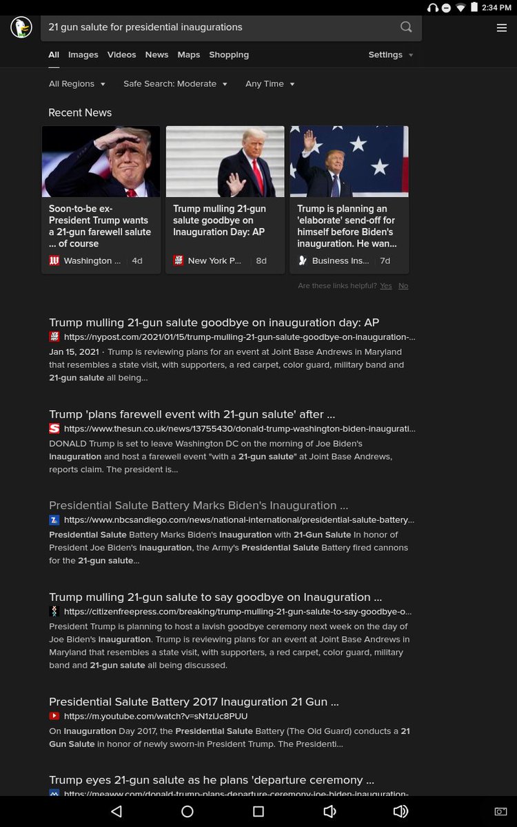 Next I wanted to know if an incoming president receives the 21 gun salute,and I wanted to know if Biden got it. My search results were... amusing.I thought maybe I wasn't being specific enough (lol),so I added "Biden" to my search query, but...10/xWO/biden   W/biden