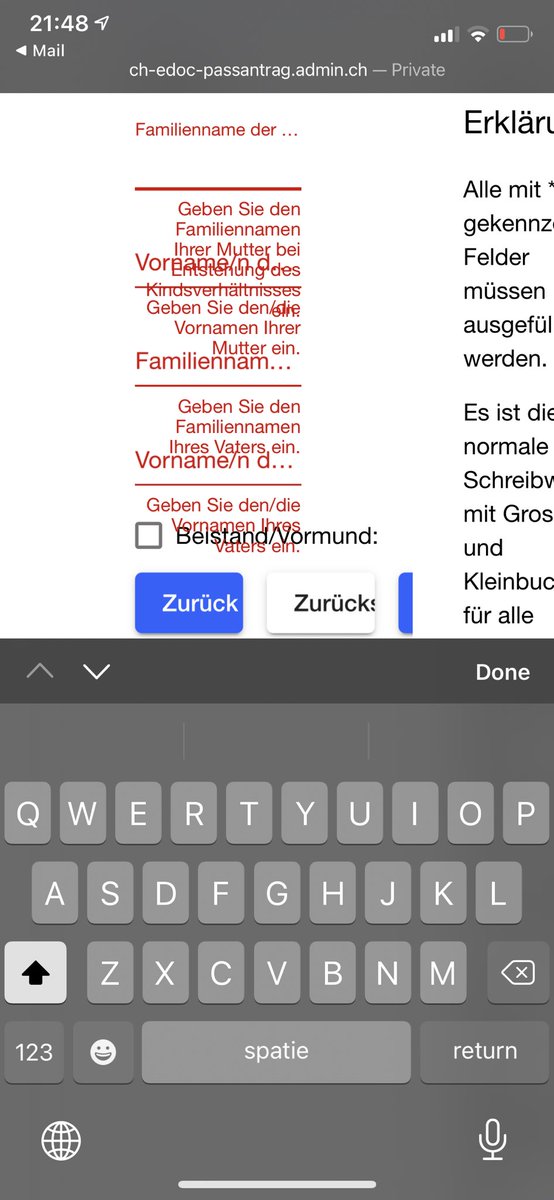 MeDittli's tweet photo. @fedpolCH : Dass man den Pass online beantragen kann: prima! Aber auf Mobile ist das Ganze der blanke Horror; Buttons und Textfelder abgeschnitten und Fehlermeldungen überlappend. Bitte nachbessern! #Digitalisierung https://t.co/eKHZlYj6bD