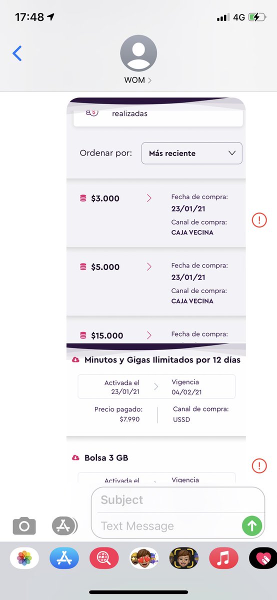 SELYNEBALLIVIAN's tweet photo. @WomChileCL Señores mis recargas  se van sumando o sólo estoy perdiendo mi dinero o siendo estafada por @womchile ? https://t.co/OYYOMKviFv