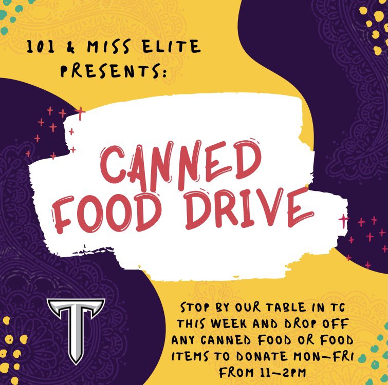 101Elite's tweet photo. We will be in TC this week from 11am-2pm accepting all canned food or any food donations! #BeElite ✊🏾 https://t.co/rE2IE3vKyj