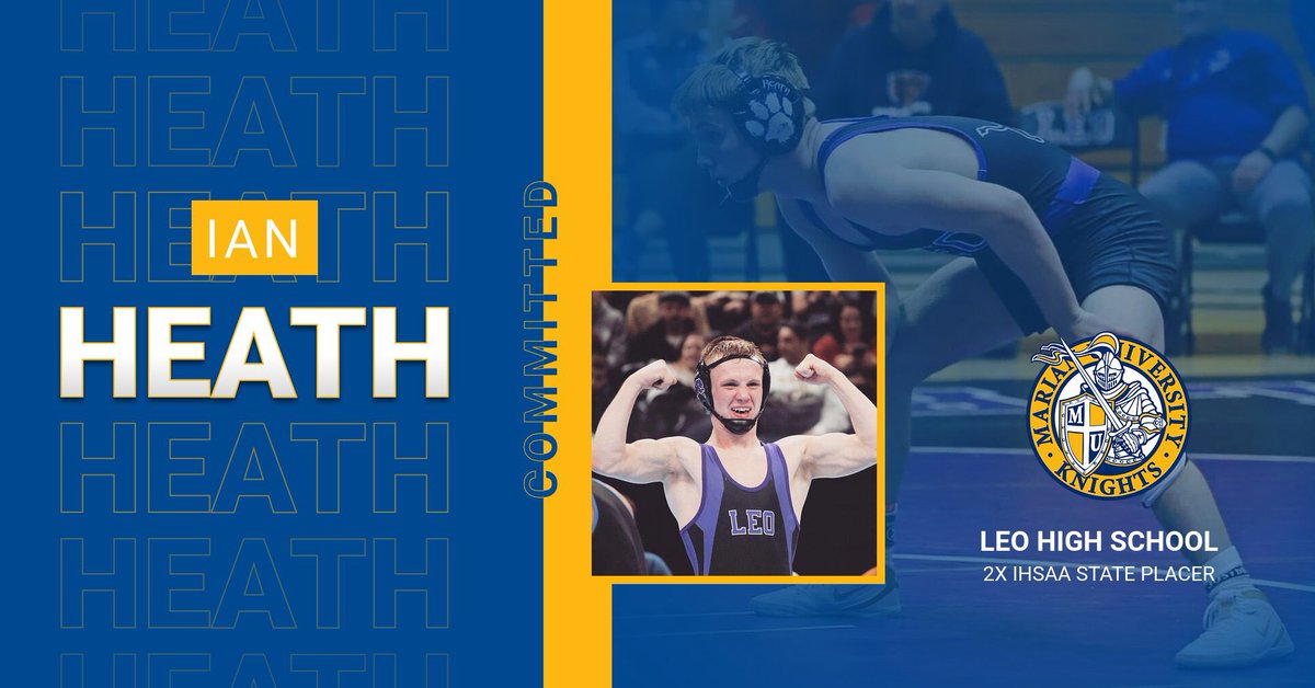 ianheath120's tweet photo. Beyond proud to announce that I will be continuing my academic and wrestling career at Marian university. I will never be able to repay my teammates and coaches who have been apart of this ride! Thank you coach Bradley and staff for this amazing opportunity! Go Knights 🔵🟡 https://t.co/eIHMb4nmne