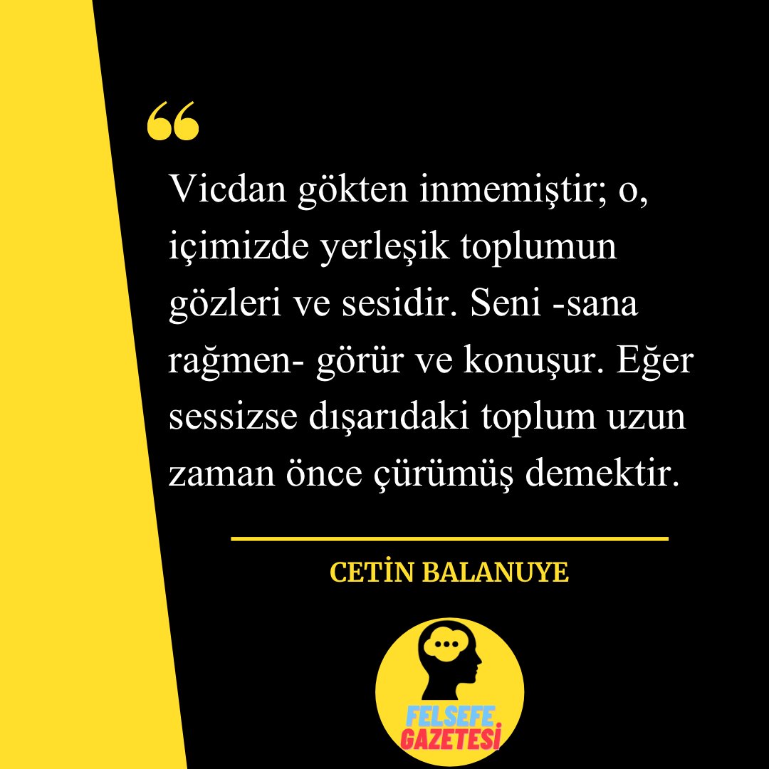 GazetesiFelsefe's tweet photo. Bu hafta sizin seçtiğiniz Filozoflardan paylaşımlar yapacağız. Cetin Balanuye’den  vicdana dair.. 

#çetinbalanuye
#Felsefe 
#toplum 
#vicdan https://t.co/06Pwrd63vB