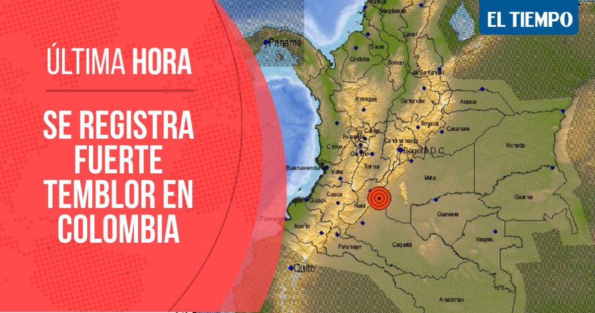 ELTIEMPO's tweet photo. 🚨 Reportan fuerte temblor en Colombia. Según el Servicio Geológico de Colombia (SGC), la magnitud fue de 5.1. 

Noticia en desarrollo ➡️ https://t.co/vhNkLRidQd https://t.co/V0tW1r3cZC