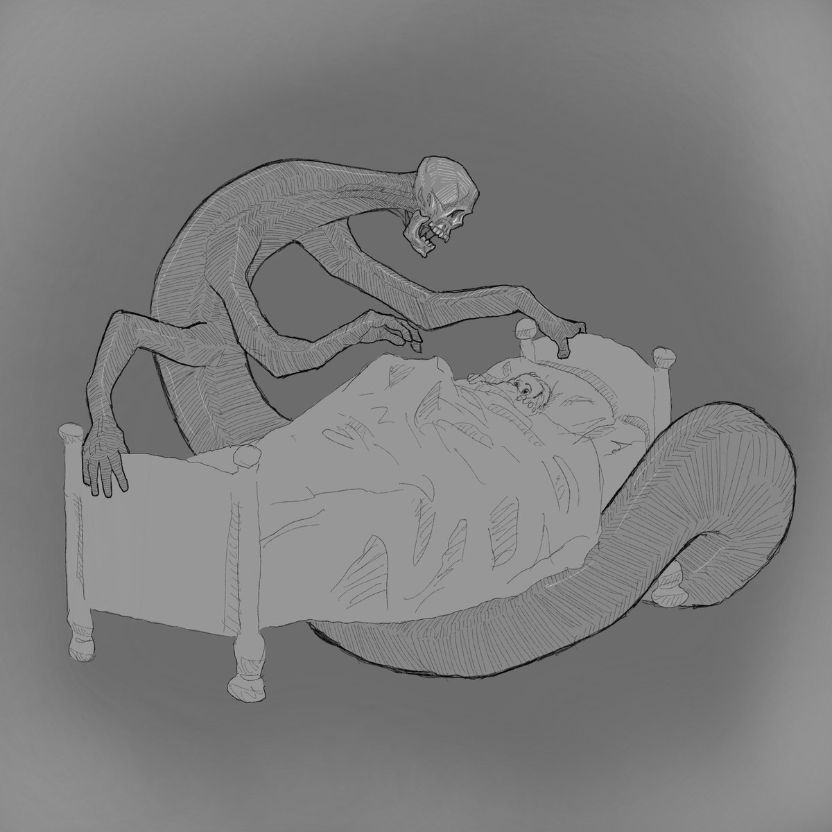 JacobMiltSmith's tweet photo. Creatuanary Day 23: The Coco! This is essentially the bogeyman in many countries! #creatuanary #creatuanary2021 #creaturedesign #drawing #digitalart #procreate #monochromatic #artist #utahartist #thecoco #coco #bogeyman https://t.co/xgXI5Z9slW