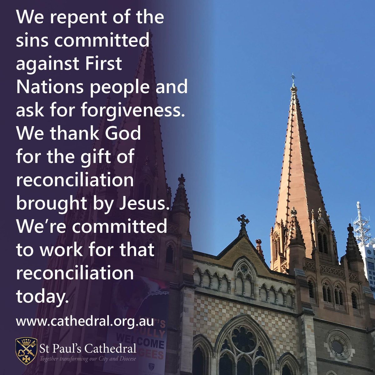 We repent of the sins committed against First Nations People and ask for forgiveness. We thank God for the gift of reconciliation brought by Jesus. We’re committed to work for that reconciliation today.
#AboriginalSovereignty #AustraliaDay #Reconciliation #AlwaysWasAlwaysWillBe