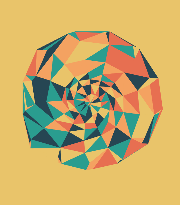 DonKarlssonSan's tweet photo. Version three of Genuary 23 #264653 #2a9d8f #e9c46a #f4a261 #e76f51 on @CodePen: https://t.co/Nwg8H5Fc4G
Click to generate a new pattern!
#genuary #genuary2021 #generative #generativeart #creativecoding #delaunaytriangulation #mathart https://t.co/F4hmahQdAh