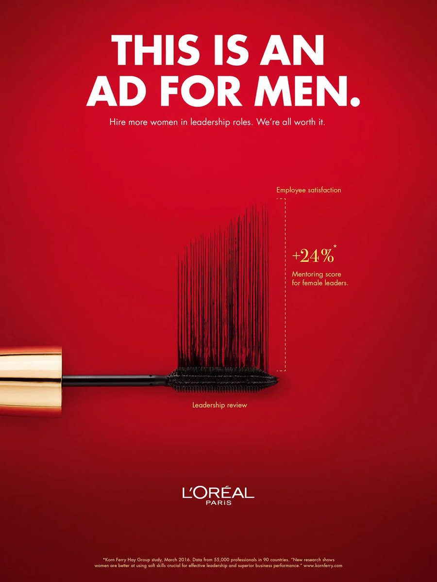 ElisabethLavill's tweet photo. #Bonnenouvelle #covidS02 : au ⁦⁦@ProgrammeEVE⁩ j’avais appelé ça «le secret le mieux gardé de l’économie contemporaine»  Cette campagne ⁦⁦@Loreal⁩, qui se joue des stéréotypes, le confirme: il faut des femmes dans le topmanagement...au moins pour le business💪🤑 https://t.co/MKEax2YOas