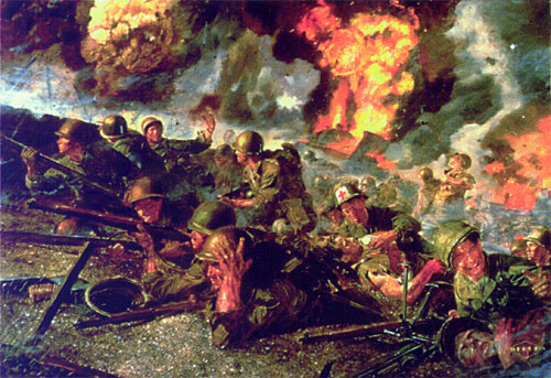 "RLTW" stands for "Rangers Lead The Way". This motto originated on Omaha Beach on D-Day, when a general said to the commander of the 5th Ranger Battalion, "Well, goddamnit, if you're Rangers, lead the way!"